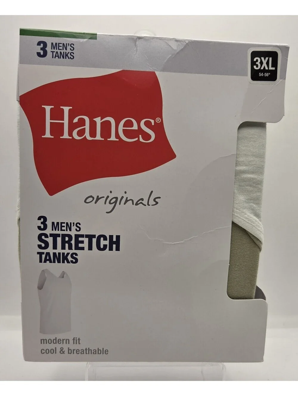 Hanes Originals Men's Stretch Tank Tops 3 Pack 3XL 54-56 Cotton Spandex TOG393